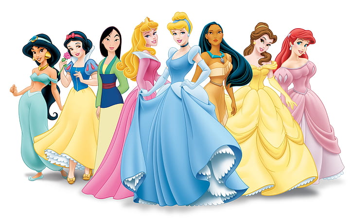 Foto de princesas dos desenhos animados da Disney, arte das princesas da Disney, Disney, desenho animado, princesa, foto, HD papel de parede