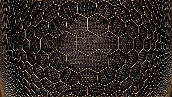 abstract, 3d design, hexagon, HD wallpaper