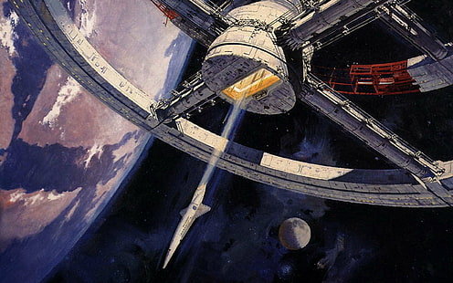 2001, una ficción, Odyssey, exterior, ciencia, espacio, estación, Fondo de pantalla HD HD wallpaper