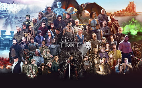 รายการโทรทัศน์, Game Of Thrones, Arya Stark, Barristan Selmy, Bran Stark, Bronn (Game of Thrones), Catelyn Stark, Daario Naharis, Daenerys Targaryen, Davos Seaworth, Drogo (Game Of Thrones), Eddard Stark, Ellaria Sand, Gendry ( Game Of Thrones), George RR Martin, Gilly (Game Of Thrones), Gregor Clegane, Grey Worm, Hodor (Game of Thrones), Jaime Lannister, Jaqen H'ghar, Jon Snow, Jorah Mormont, Lord Varys, Margaery Tyrell, Melisandre (Game of Thrones), Missandei (Game Of Thrones), Night King (Game of Thrones), Oberyn Martell, Osha (Game Of Thrones), Petyr Baelish, Ramsay Bolton, Renly Baratheon, Robb Stark, Roose Bolton, Samwell Tarly, Sandor Clegane, Sansa Stark, Syrio Forel, Theon Greyjoy, Tormund Giantsbane, Tyene Sand, Tyrion Lannister, Tywin Lannister, Ygritte (Game of Thrones), วอลล์เปเปอร์ HD HD wallpaper