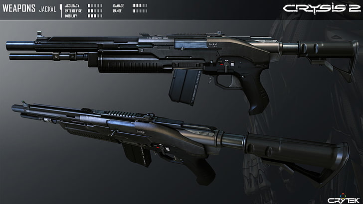 Crysis 2 Jackal weapon game application screenshot, video games, gun, Crysis, Crysis 2, weapon, HD wallpaper
