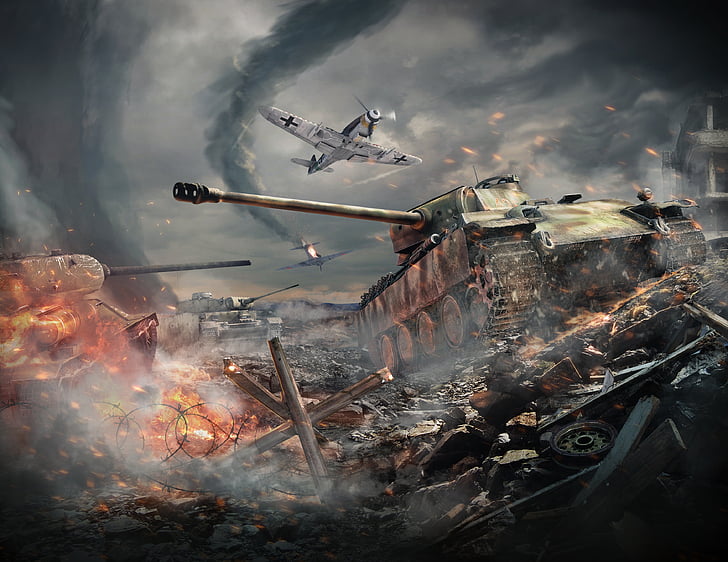 афиша военных игр, War Thunder, Tanks, Battle, HD, HD обои