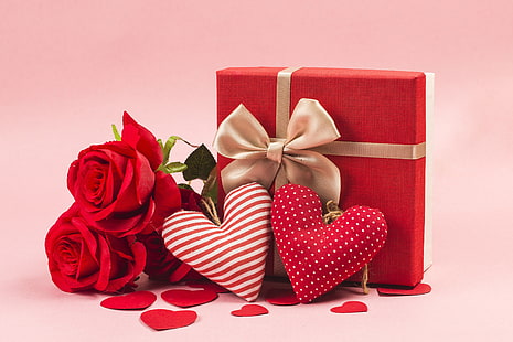 Amore, vacanze, cuore, regalo, San Valentino, Sfondo HD HD wallpaper