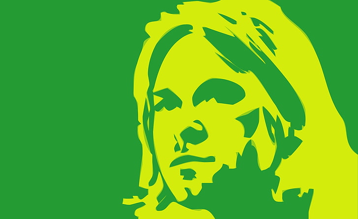 Zielony portret, szkic koloru portretu kobiety, Aero, grafika wektorowa, zielony, portret, Tapety HD