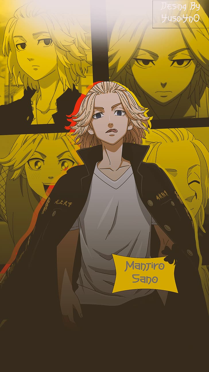 chicos de anime, Tokyo Revengers, cabello amarillo, collage, Fondo de pantalla HD, fondo de pantalla de teléfono