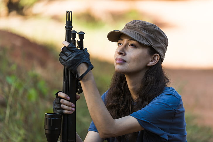 broń, The Walking Dead, Christian Serratos, Rosita, sezon 7, Tapety HD