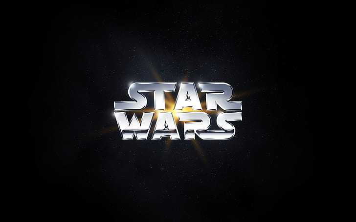 Star Wars Black HD, logo star wars, hitam, film, bintang, perang, Wallpaper HD