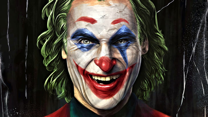 Joker (2019 Movie), Gotham City, четки за рисуване, DC Comics, Joker, Batman, DC Universe, клоун, злодей, супер злодей, комикси, филмови герои, цифрово изкуство, произведения на изкуството, измислен, измислен герой, измислени герои, Joaquin Phoenix, HD тапет