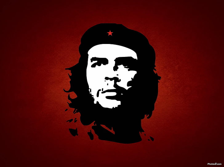 black and white skull print textile, Che Guevara, HD wallpaper