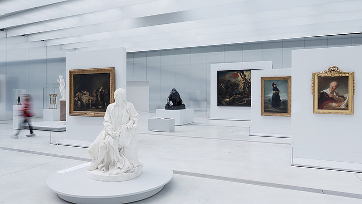Louvre, mármore, museu, imagens, estátua, HD papel de parede