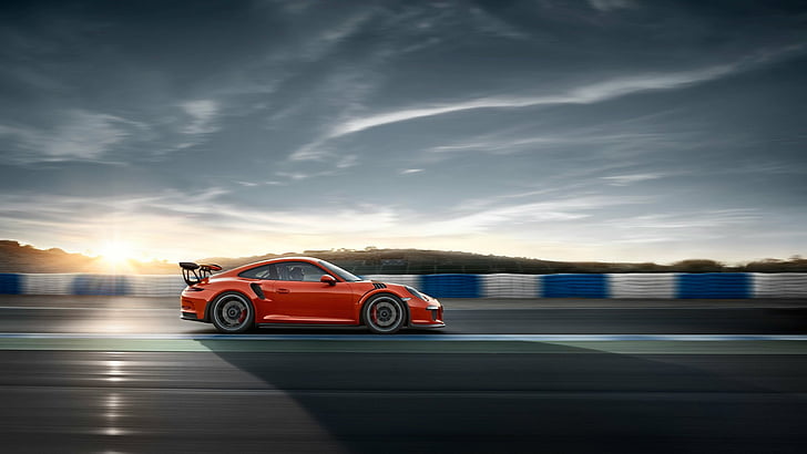 Porsche, Porsche 911 GT3, voiture, voiture orange, Porsche 911, Porsche 911 GT3 RS, voiture de sport, véhicule, Fond d'écran HD