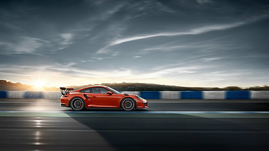 Porsche, Porsche 911 GT3, Mobil, Mobil Oranye, Porsche 911, Porsche 911 GT3 RS, Mobil Sport, Kendaraan, Wallpaper HD HD wallpaper