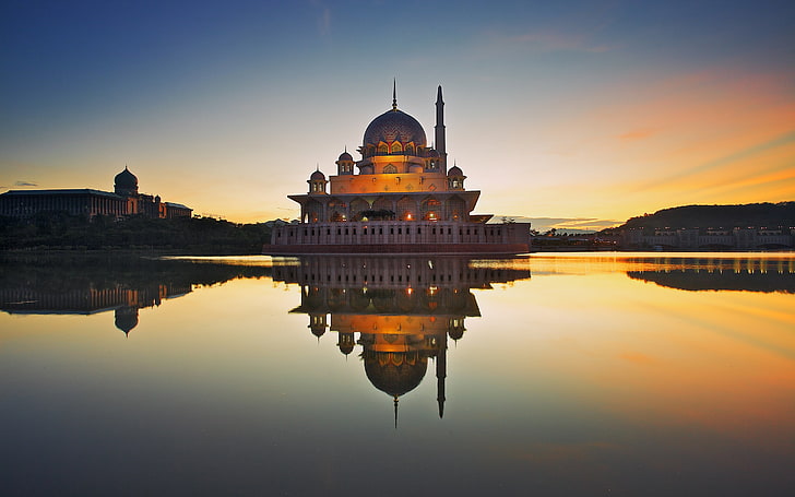 Putra Mosque Lake, Putra Mosque, Religious, , mosque, malaysia, HD wallpaper