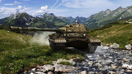 серый боевой танк цифровые обои, World of Tanks, танк, wargaming, видеоигры, IS-8, HD обои HD wallpaper