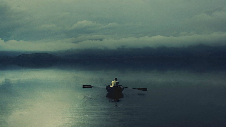 Alam, pemandangan, danau, perahu, Wallpaper HD