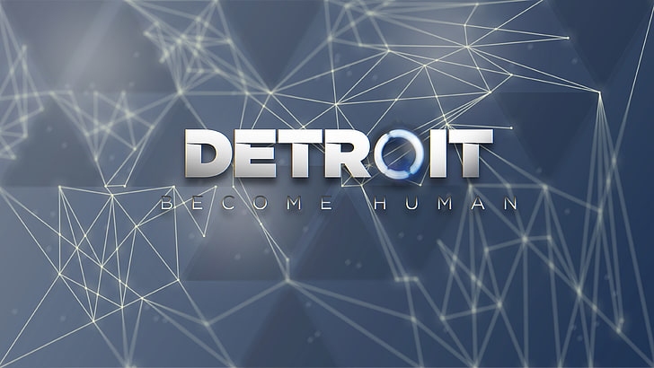 Plexus, Detroit: devenir humain, lignes, points, bleu, Fond d'écran HD