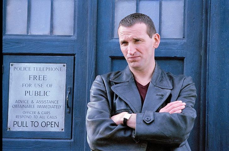 Doctor Who, TARDIS, Fernsehserie, Fernsehen, Arme verschränkt, Christopher Eccleston, HD-Hintergrundbild