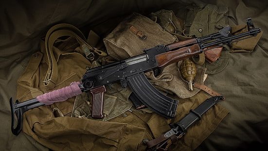 weapons, machine, weapon, AKM, assault Rifle, HD wallpaper HD wallpaper