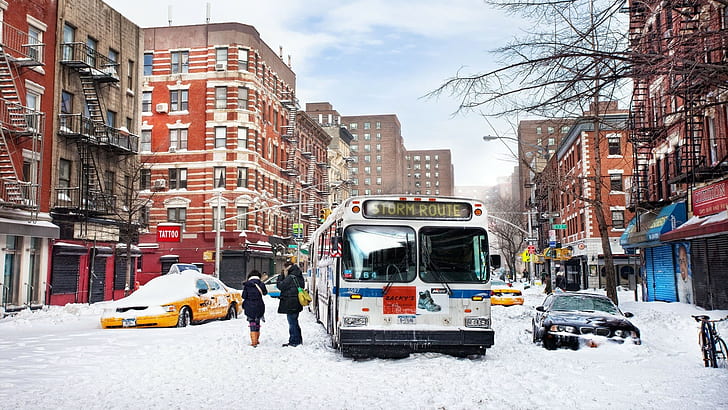 Winter New York HD ، شتاء نيويورك، خلفية HD