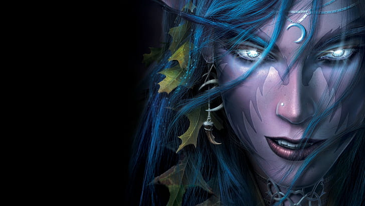 Warcraft, Tyrande whisperwind, Female, Face, Look, HD wallpaper