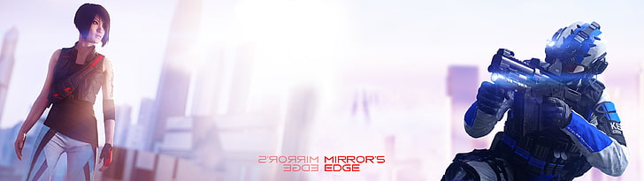 Mirror's Edge Catalyst, gry wideo, dwa monitory, dwa wyświetlacze, Mirror's Edge, Tapety HD