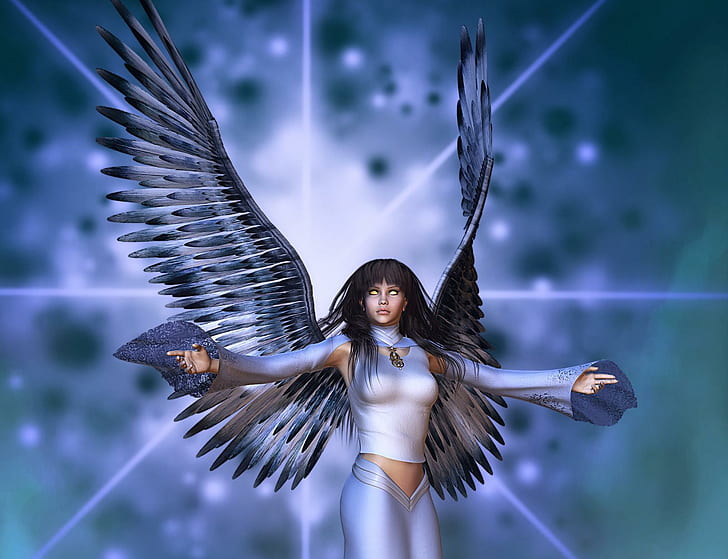 Angels 3d Graphics Fantasy Girls Gothic Angel Dark Demon Demons Picture Gallery, фантазия, 3d, ангел, ангели, тъмно, демон, демони, галерия, момичета, готика, графика, картина, HD тапет