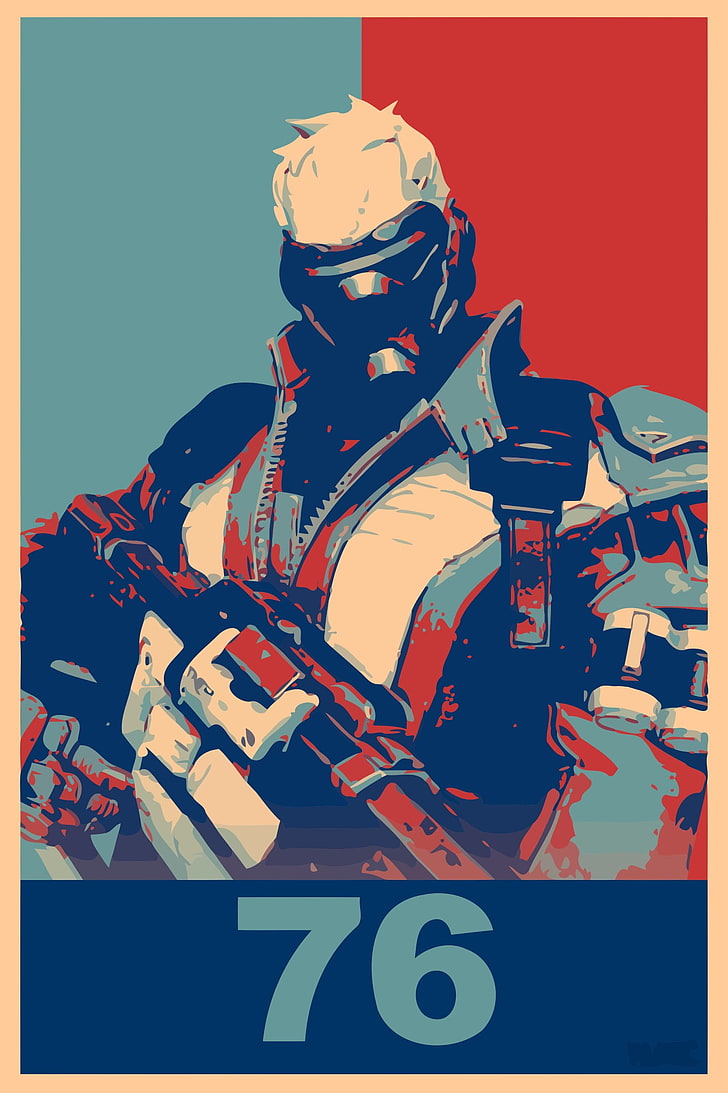 Overwatch illustration, propaganda, Soldier: 76, Overwatch, Gamer, video games, HD wallpaper