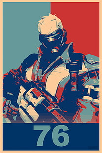 Иллюстрация Overwatch, пропаганда, Солдат: 76, Overwatch, Gamer, видеоигры, HD обои HD wallpaper
