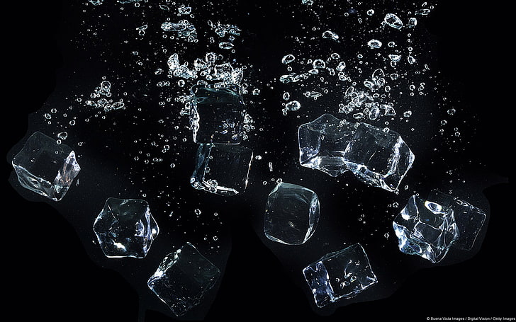Falling ice-Windows Photo Wallpaper, ice cubes illustration, HD wallpaper