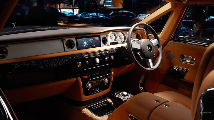 Rolls-Royce Phantom, car, car interior, vehicle, HD wallpaper