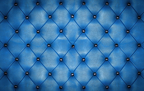 tufted blue headboard, leather, texture, upholstery, skin, HD wallpaper HD wallpaper