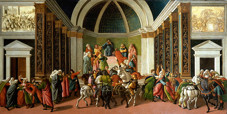 Peinture de Rome moderne, tableau, mythologie, Sandro Botticelli, Histoire de la Virginie, Fond d'écran HD