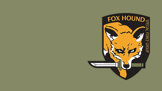 Fox Hound special force group logo, Metal Gear Solid, FOXHOUND, video games, artwork, HD wallpaper HD wallpaper