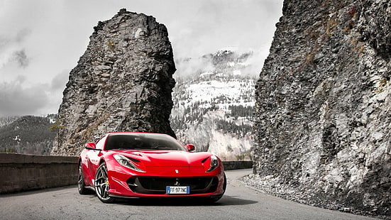 Ferrari, Ferrari 812 Superfast, Auto, Red Car, Sport Car, Supercar, Vehículo, Fondo de pantalla HD HD wallpaper