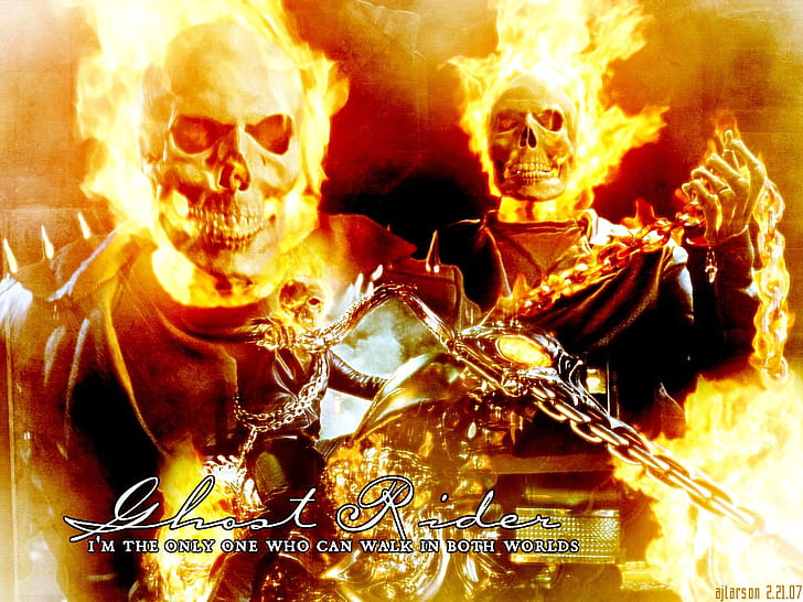 Bike fire Ghost Rider Entertainment Movies HD Art, велосипед, пожар, пламъци, мотоциклет, HD тапет