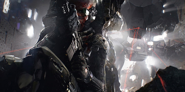 soldado fondo de pantalla, pistola, CGI, mech, ametralladora, ciencia ficción, futurista, guerra, arma, láser, Terminator, Fondo de pantalla HD