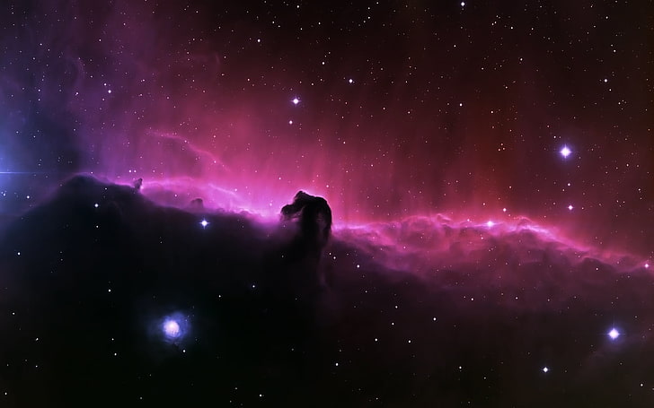 เนบิวลาหัวม้าวอลล์เปเปอร์กาแล็กซี่สีชมพู 3D อวกาศดาวสีสันสดใส, วอลล์เปเปอร์ HD