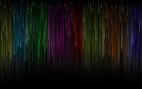 gráficos multicolores, franja iluminada, colorido, rojo, azul, verde, morado, naranja, degradado, amarillo, espectro, abstracto, arte digital, Fondo de pantalla HD HD wallpaper