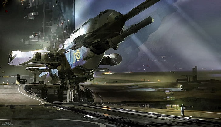 space ship illustration, science fiction, futuristic, HD wallpaper