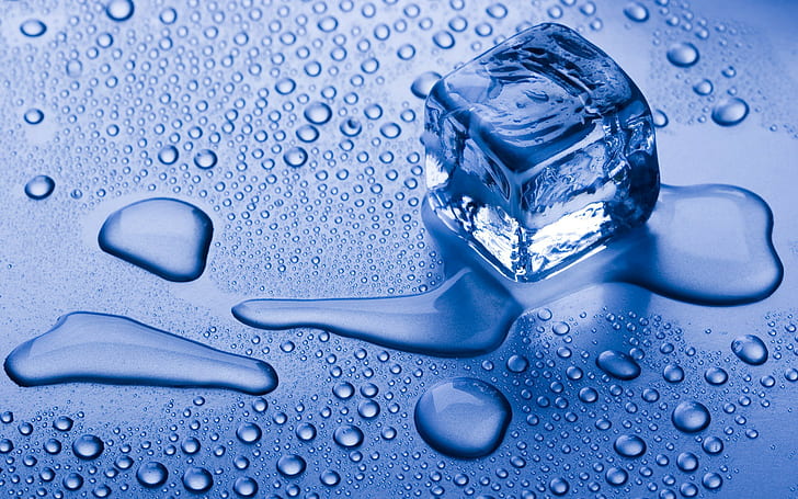 cubetti di ghiaccio, acqua, Sfondo HD