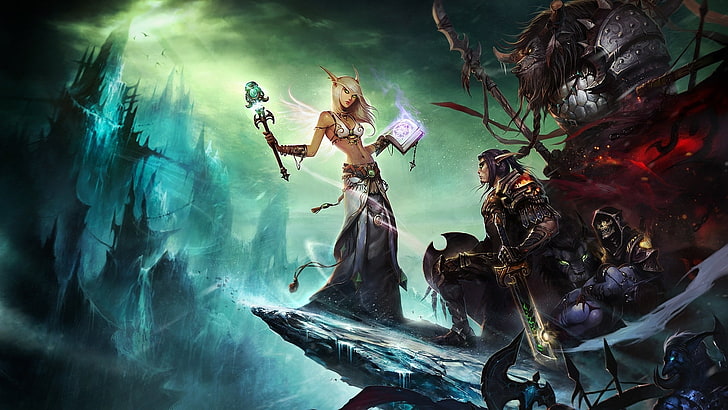 Warcraft, Taurens, วิดีโอเกม, นักบวช, Blood Elf, ฝูงชน, World of Warcraft, วอลล์เปเปอร์ HD