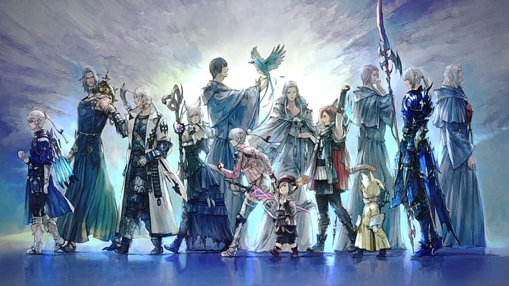 Final Fantasy XIV: A Realm Reborn, Final Fantasy XIV: Shadowbringers, Scions, arte de videogame, personagens de videogame, Square Enix, HD papel de parede