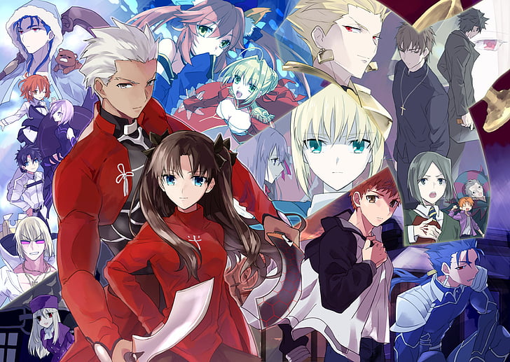 Fate Series, Fate / Grand Order, Archer (Fate / Stay Night), Assassin (Fate / Zero), Fujimaru Ritsuka, Gilgamesh (Fate Series), Red Saber, Rin Tohsaka, Saber (Fate Series), Shielder (Fate / Grand Order)), Shirou Emiya, Fondo de pantalla HD