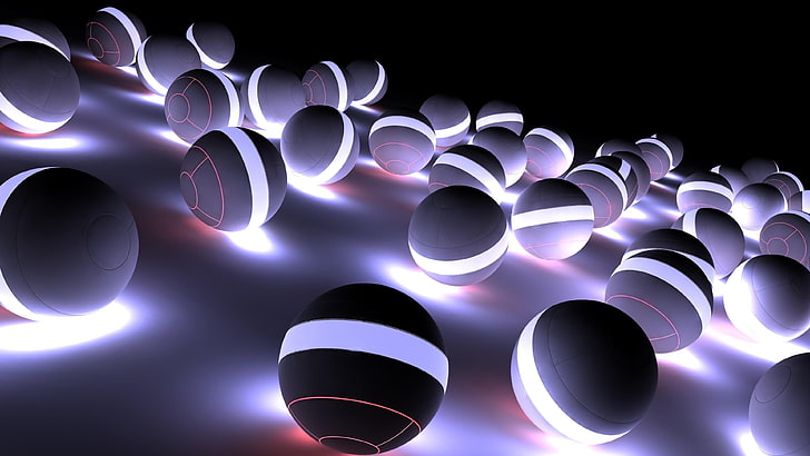 Esfera, luz, bola, abstração, arte abstrata, esferas, bolas, arte digital, computação gráfica, design gráfico, gráficos, iluminando, HD papel de parede