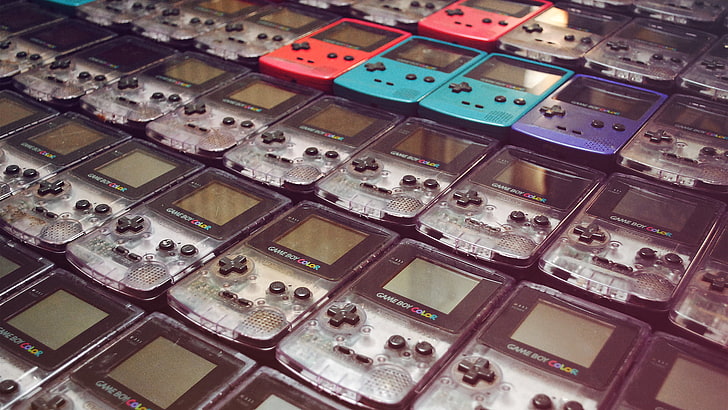 Game Boy Color collection, Nintendo, Super Mario, видео игри, фотография, GameBoy, реколта, ретро игри, HD тапет