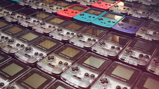 Game Boy Color collection, Nintendo, Super Mario, video games, photography, GameBoy, vintage, retro games, HD wallpaper HD wallpaper