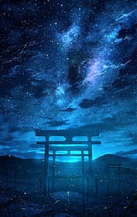 anime, HuashiJW, torii, HD papel de parede HD wallpaper