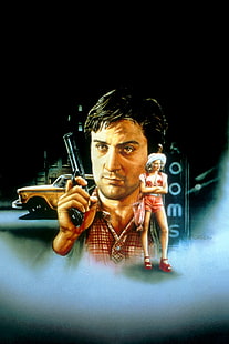Tassista, film, Robert De Niro, ritratto, attore, pistola, taxi, Jodie Foster, Sfondo HD HD wallpaper