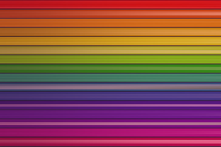 rainbow illustration, lines, colorful, stripes, HD wallpaper