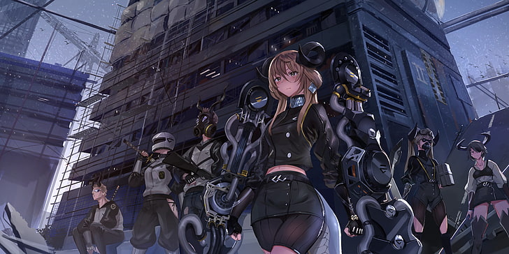 Anime Mädchen, Hörner, HD-Hintergrundbild